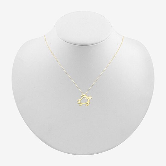 Womens 10K Gold 18 Inch Pendant Necklace