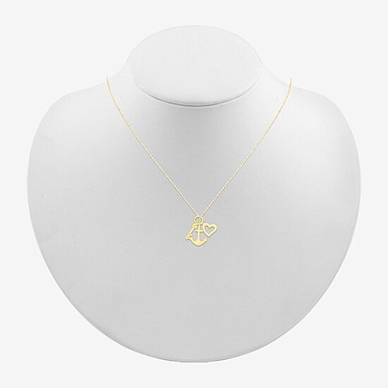 Womens 10K Gold 18 Inch Pendant Necklace