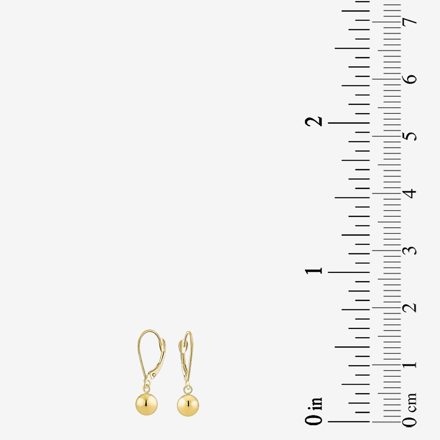 Womens 18K Gold Ball Drop Earrings