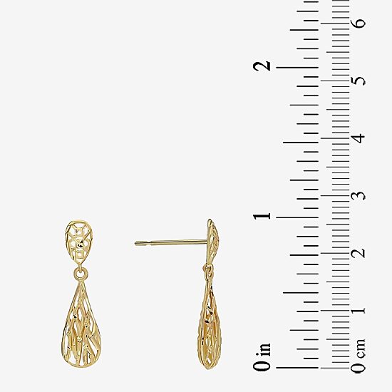 Womens 14K Gold Drop Earrings