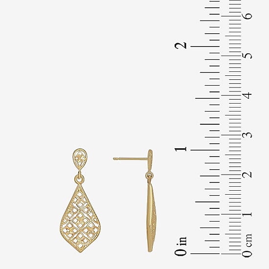 Womens 14K Gold Drop Earrings