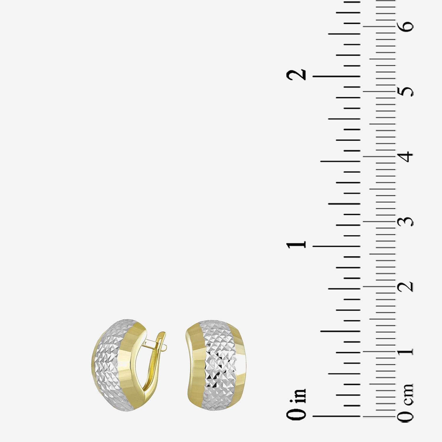 Womens 14K Two Tone Gold 15mm Hoop Earrings