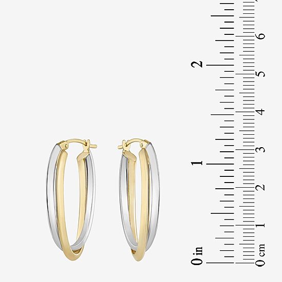 Womens 14K Two Tone Gold 30mm Hoop Earrings