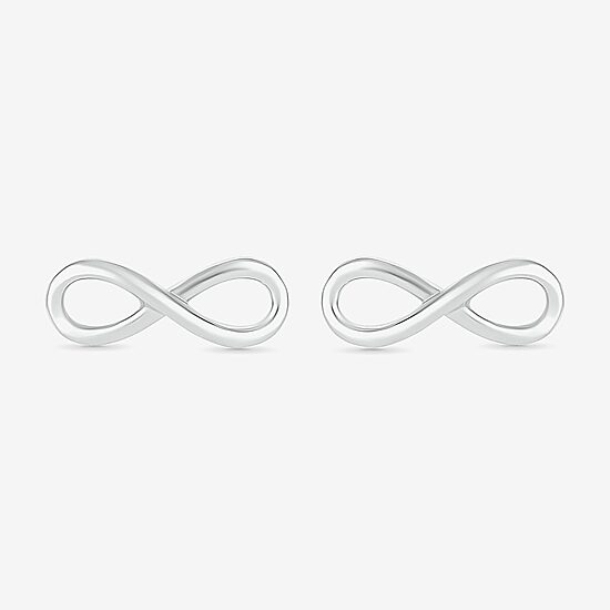 10K Gold 4.3mm Infinity Stud Earrings