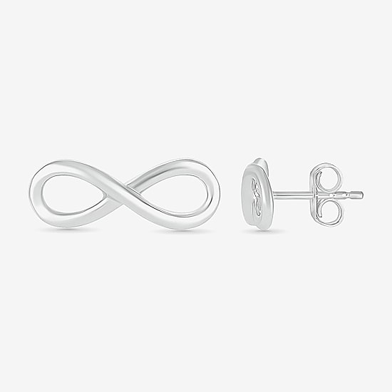 10K Gold 4.3mm Infinity Stud Earrings