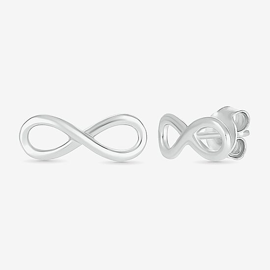 10K Gold 4.3mm Infinity Stud Earrings