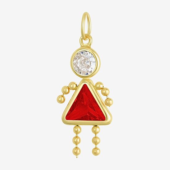 10K Gold July Birthstone Babies Girl Charm