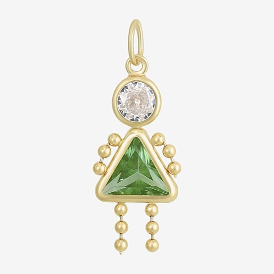 10K Gold August Birthstone Babies Girl Charm