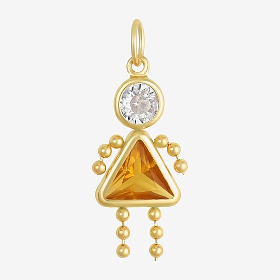 10K Gold November Birthstone Babies Girl Charm