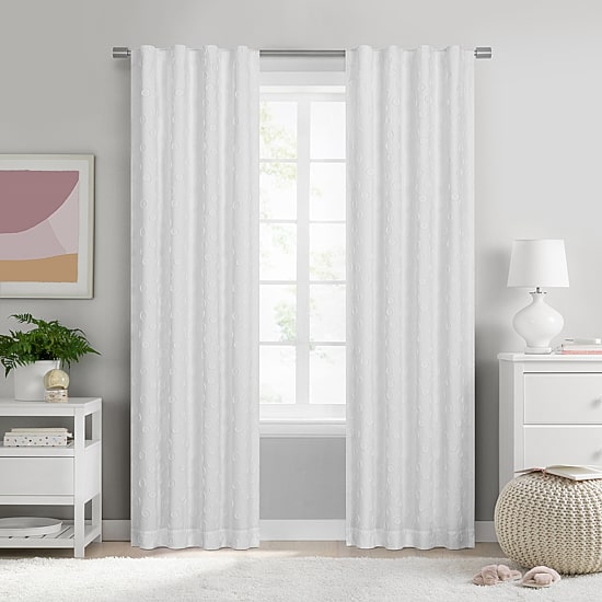 Under the Stars Kids Hayden Clip Dot Rod Pocket Back Tab Energy Saving 100% Blackout Single Curtain Panel