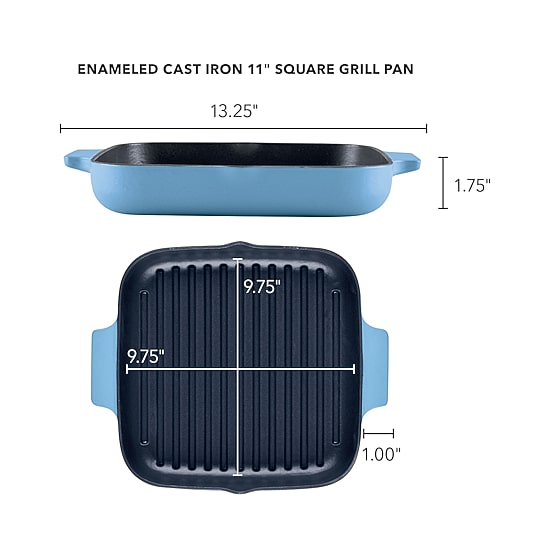 KitchenAid Enameled Cast Iron 11" Square Grill Pan