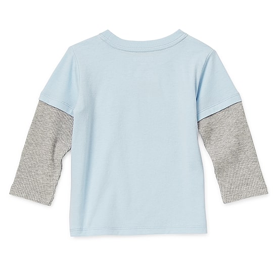 Okie Dokie Baby Boys Crew Neck Long Sleeve Regular Fit Graphic T-Shirt