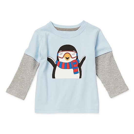 Okie Dokie Baby Boys Crew Neck Long Sleeve Regular Fit Graphic T-Shirt