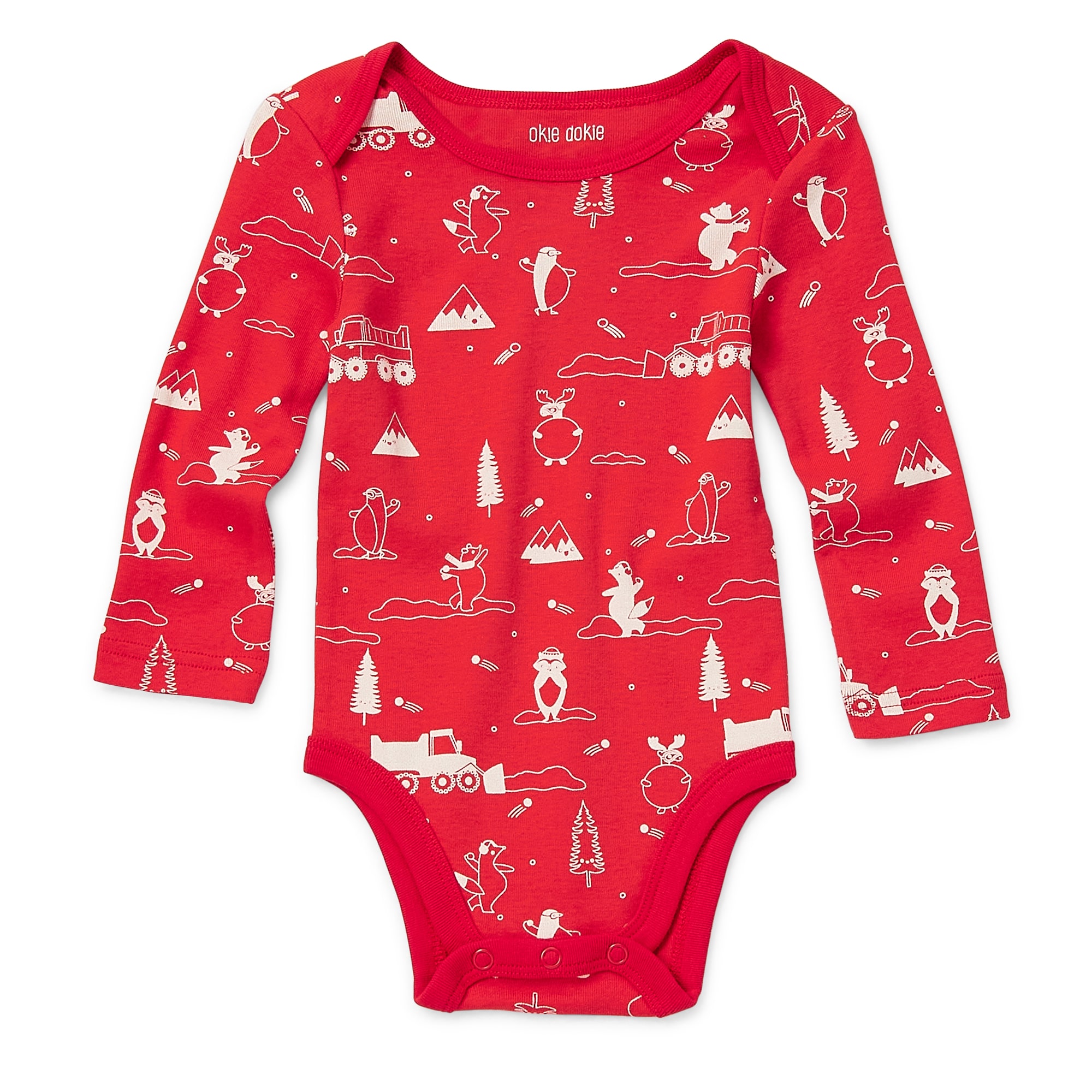 Okie Dokie Baby Boys Crew Neck Long Sleeve Rib Bodysuit