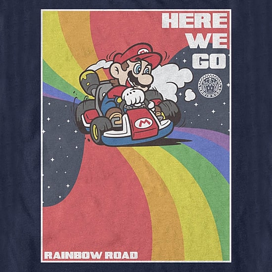 Mens Crew Neck Short Sleeve Regular Fit Super Mario Graphic T-Shirt