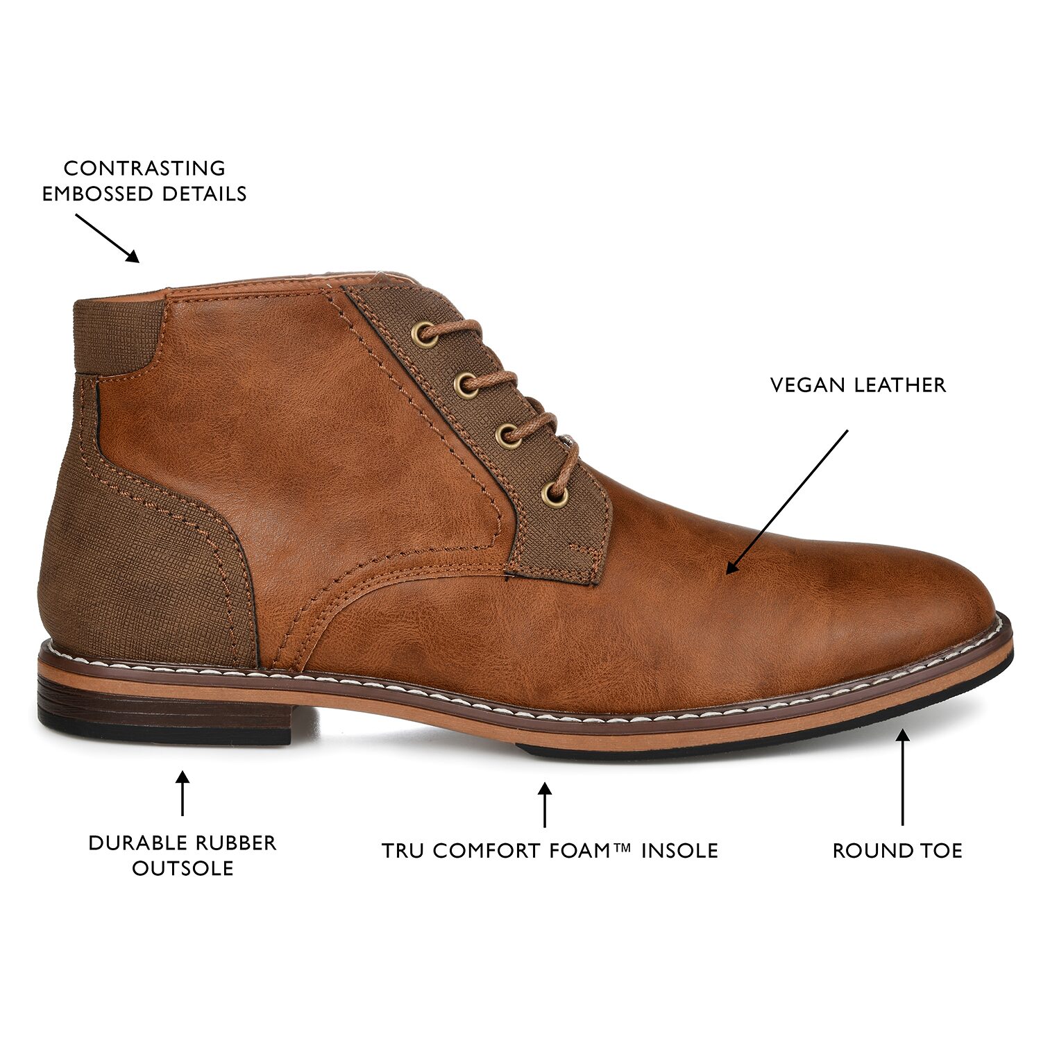 Vance Co Mens Franco Block Heel Chukka Boots