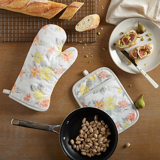 Martha Stewart Amber Floral 2-pc. Mitt + Pot Holder Set