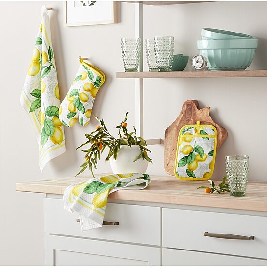 Martha Stewart Lots of Lemons 4-pc. Mitt + Pot Holder Set