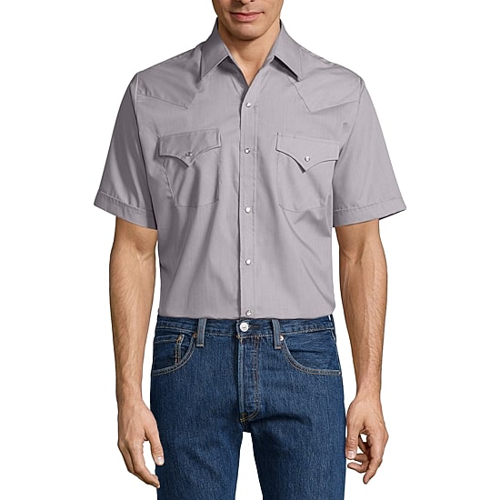 Ely Cattleman Mens Short Sleeve Classic Fit Button-Down Shirt