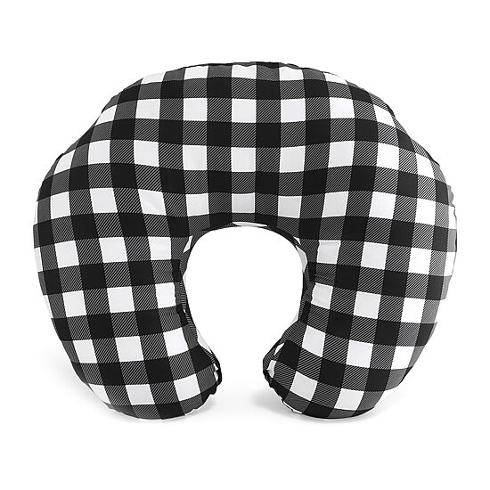 The Peanutshell Black & White Buffalo Plaid Nursing Pillow