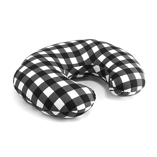 The Peanutshell Black & White Buffalo Plaid Nursing Pillow