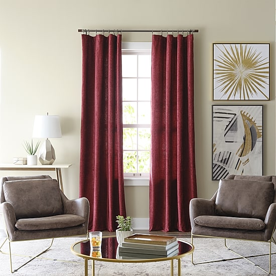 Regal Home Chenille Rod Pocket Light-Filtering Single Curtain Panel