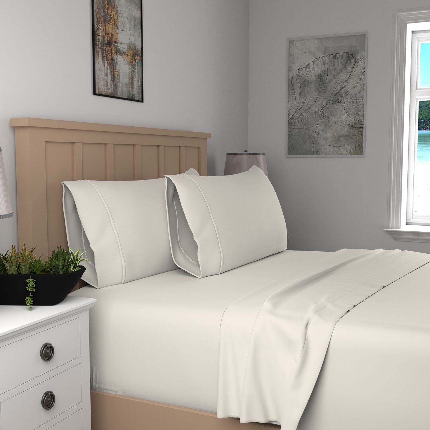 Purity Home 100% Organic Cotton Eco-Friendly & Lightweight Sheet Set Pillowcases