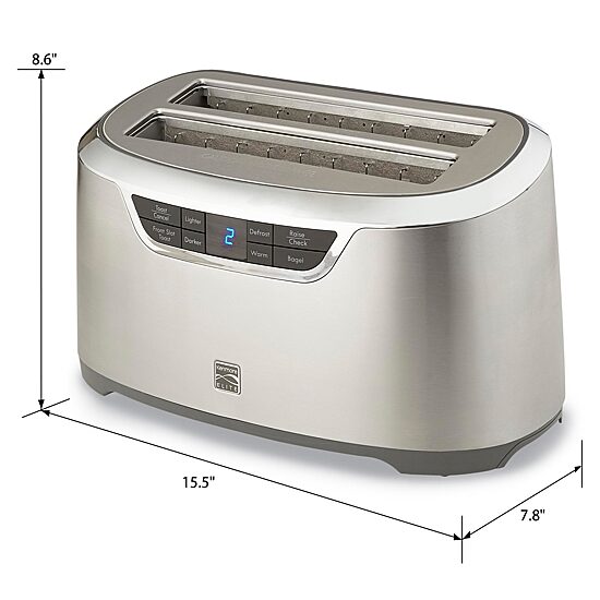 Kenmore Elite 4-Slice Auto-Lift Long Slot Toaster, Stainless Steel