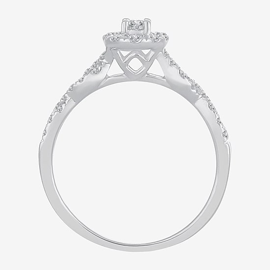 Womens 1/2 CT. T.W. Natural White Diamond 10K Gold Oval Engagement Ring
