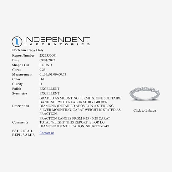 I Said Yes (H-I / I1) 1/4 CT. T.W. Lab Grown White Diamond Sterling Silver or 14K Gold Over Silver Wedding Band