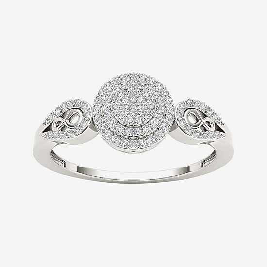 1/5 CT.T.W. Natural Diamond 10K White Gold Infinity Engagement Ring