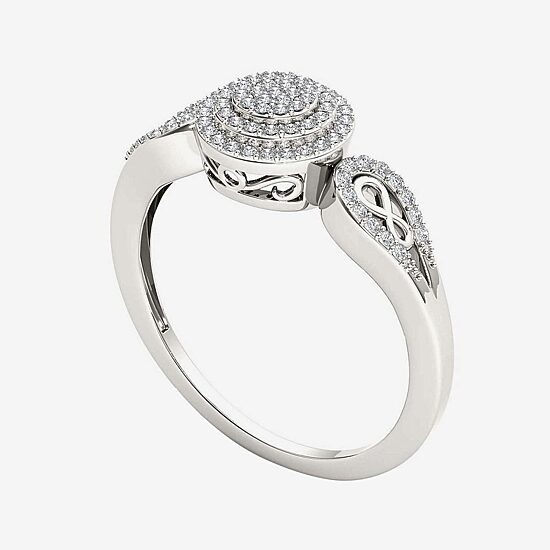 1/5 CT.T.W. Natural Diamond 10K White Gold Infinity Engagement Ring