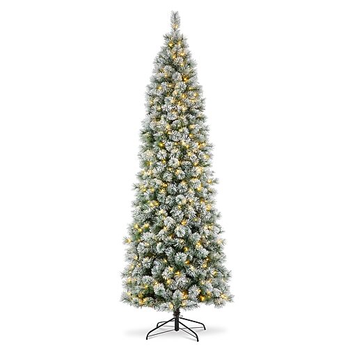 Glitzhome 9 Ft Pre-Lit Pencil Pine Christmas Tree, One Size, Green