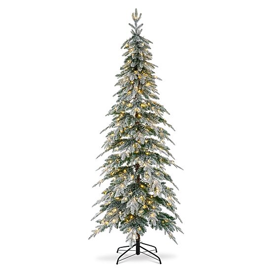 Glitzhome 7 1/2 Ft Pre-Lit Pencil Spruce Christmas Tree