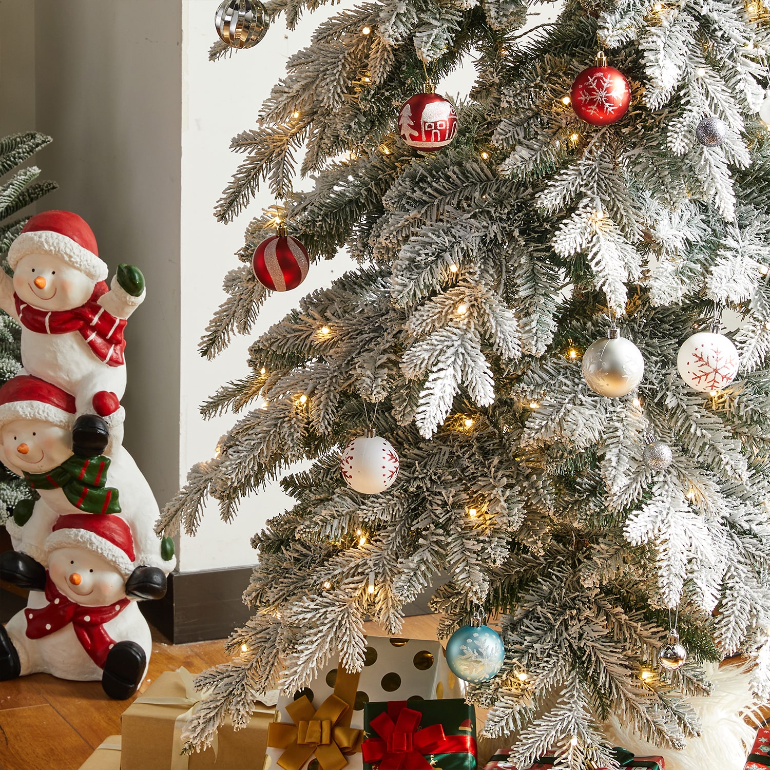 Glitzhome 9 Ft Pre-Lit Pencil Spruce Christmas Tree