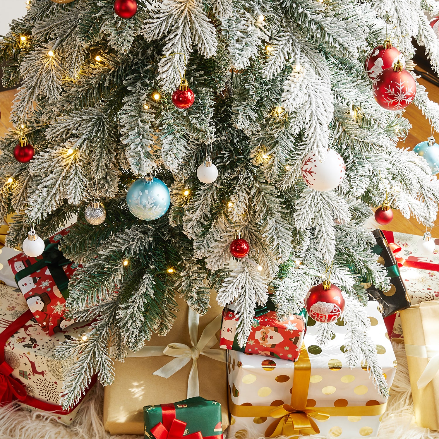 Glitzhome 9 Ft Pre-Lit Pencil Spruce Christmas Tree