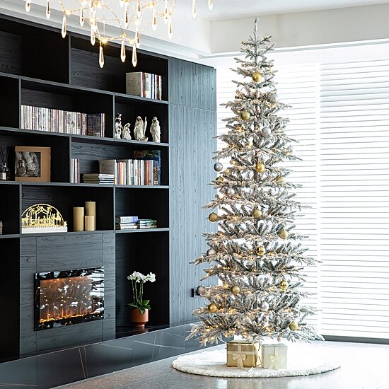 Glitzhome 10 Ft Pre-Lit Fir Artificial Christmas Tree
