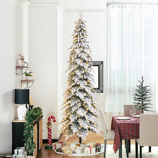 Glitzhome 11 Ft Pre-Lit Pencil Spruce Christmas Tree