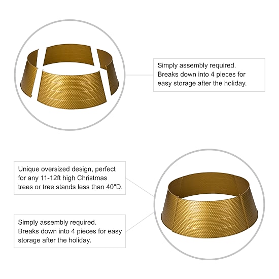 Glitzhome 3.3ft Metal Christmas Tree Collar