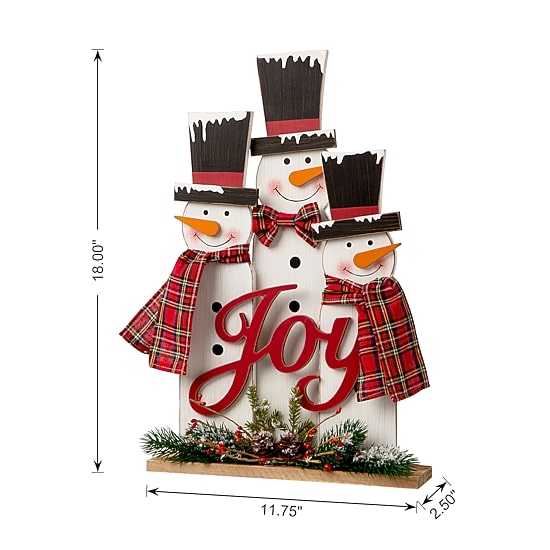 Glitzhome Wooden Snowman Family Christmas Tabletop Decor