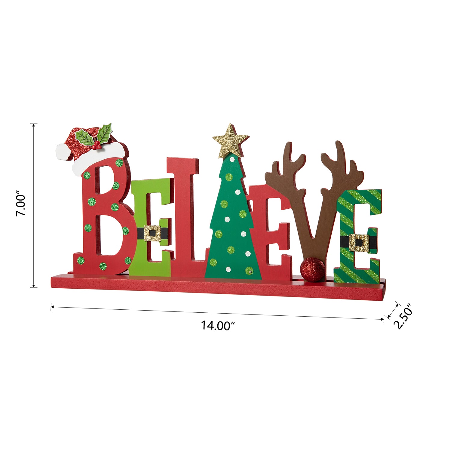 Glitzhome Wooden Christmas Tabletop Decor