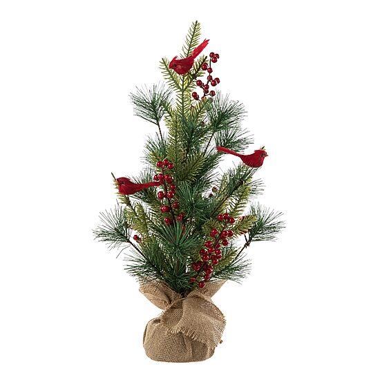 Glitzhome 1.6ft Cardinal Christmas Tabletop Tree
