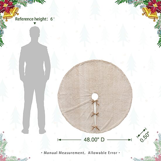 Glitzhome 4ft Faux Rabbit Fur Christmas Indoor Tree Skirt