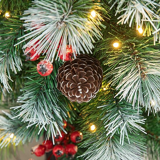 Glitzhome Pre-Lit Porch 4 Foot Pine Christmas Tree