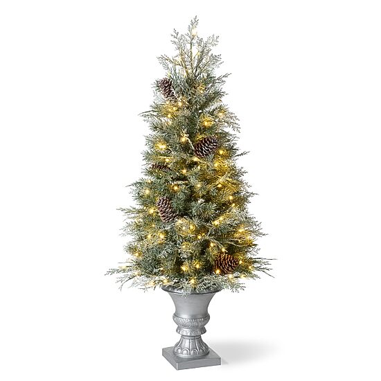 Glitzhome Pre-Lit Porch 4 Foot Pine Christmas Tree
