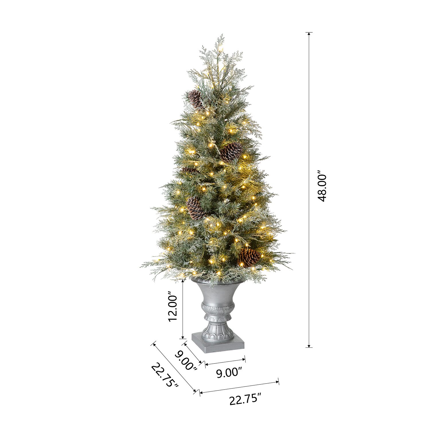 Glitzhome Ft 2-pc Pre-Lit Porch Pine Christmas Tree