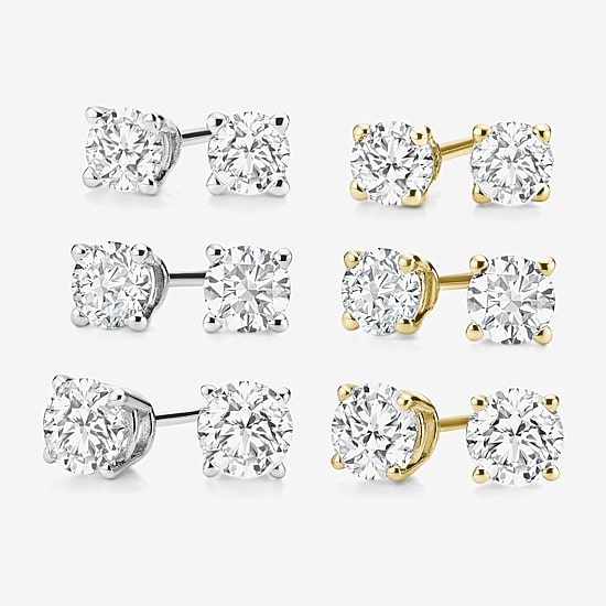 Ever Star 3/4 CT. T.W. Lab-Grown  (G / SI1-SI2) Diamond 10K or 14K Gold Round Stud Earrings