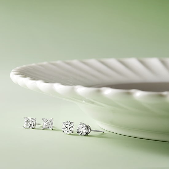 Ever Star (G / SI1-SI2) 1 CT. T.W. Lab-Grown Diamond Princess-cut Stud Earrings in 10K Gold