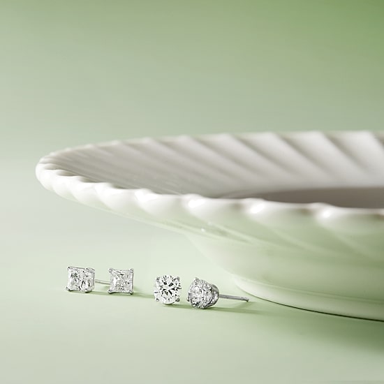 Ever Star (G / SI1-SI2) 1 CT. T.W. Lab-Grown Diamond Princess-cut Stud Earrings in 10K Gold