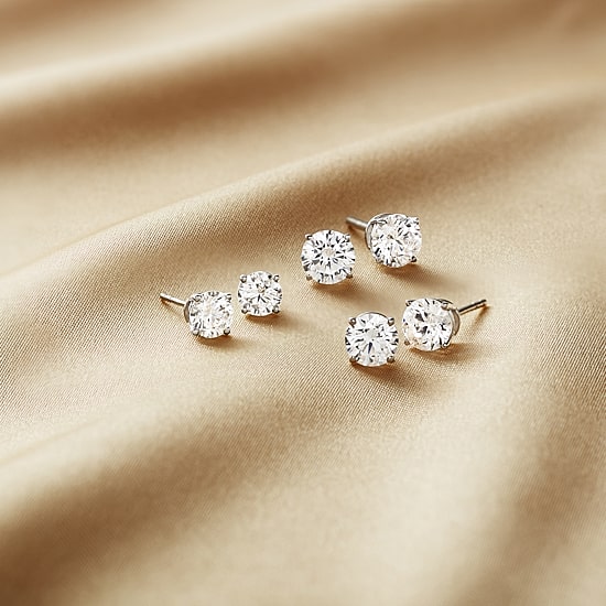 Ever Star 1 3/8 CT. T.W. Lab-Grown (G / SI1-SI2)  Diamond 10K or 14K Gold Round Stud Earrings